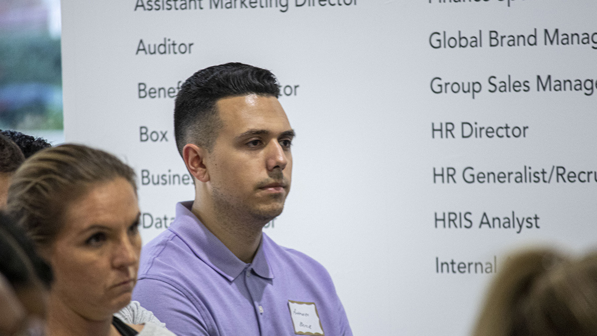 Pictured is the Point Park Women In Industry Speaker Series event with Celeste Suchko, CPA, and Mandy Merchant, CPA, from CliftonAllenLarson. Photo by Alexander Grubbs