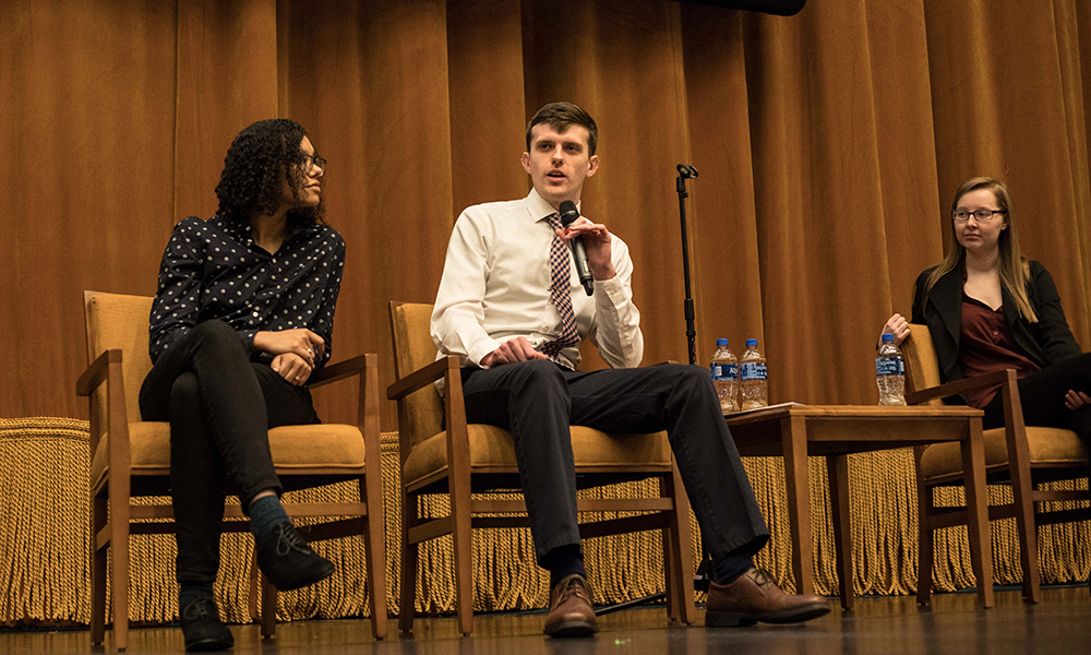 Pictured left to right are Marcyssa Brown, Matt Whitaker and Halina Malik. Photo by Hannah Johnston