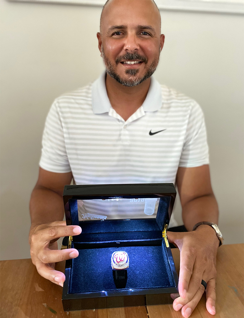Pictured is SAEM alumnus Fausto Severino with the Washington Nationals World Series Championship ring.