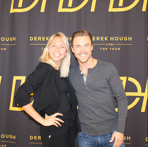 Pictured is Georgia Fowkes and Derek Hough.