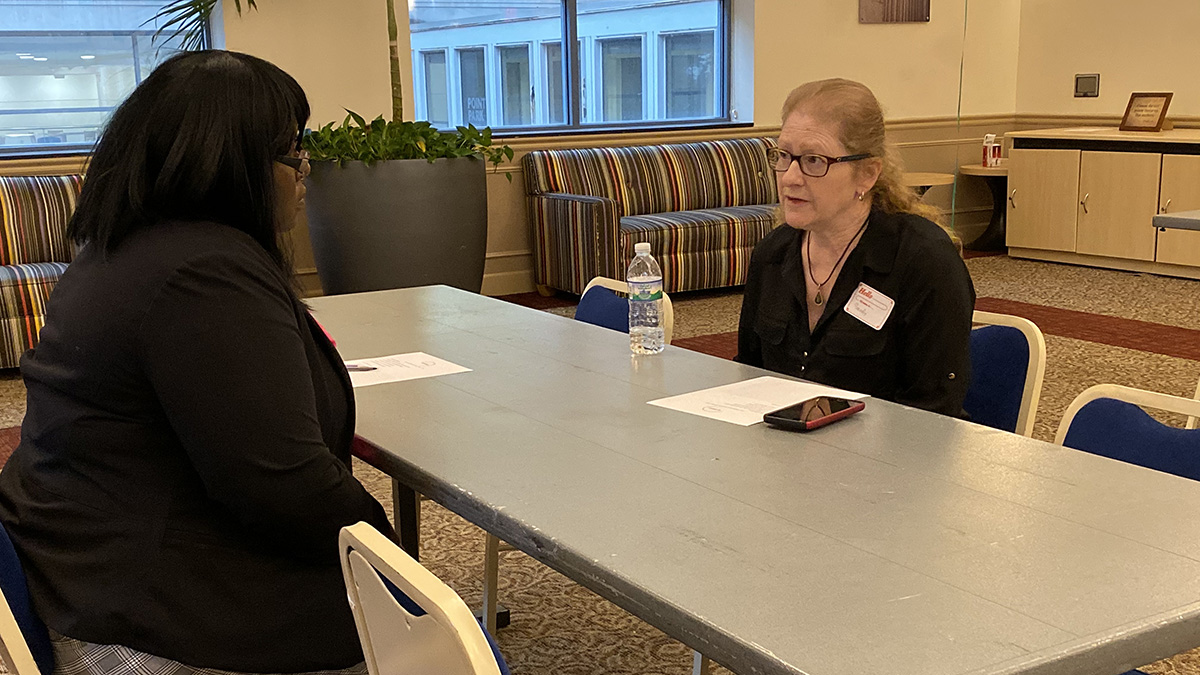 Pictured is an HR networking event on campus.