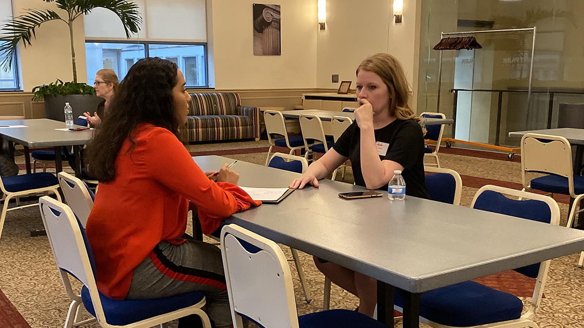 Pictured is an HR networking event on campus.