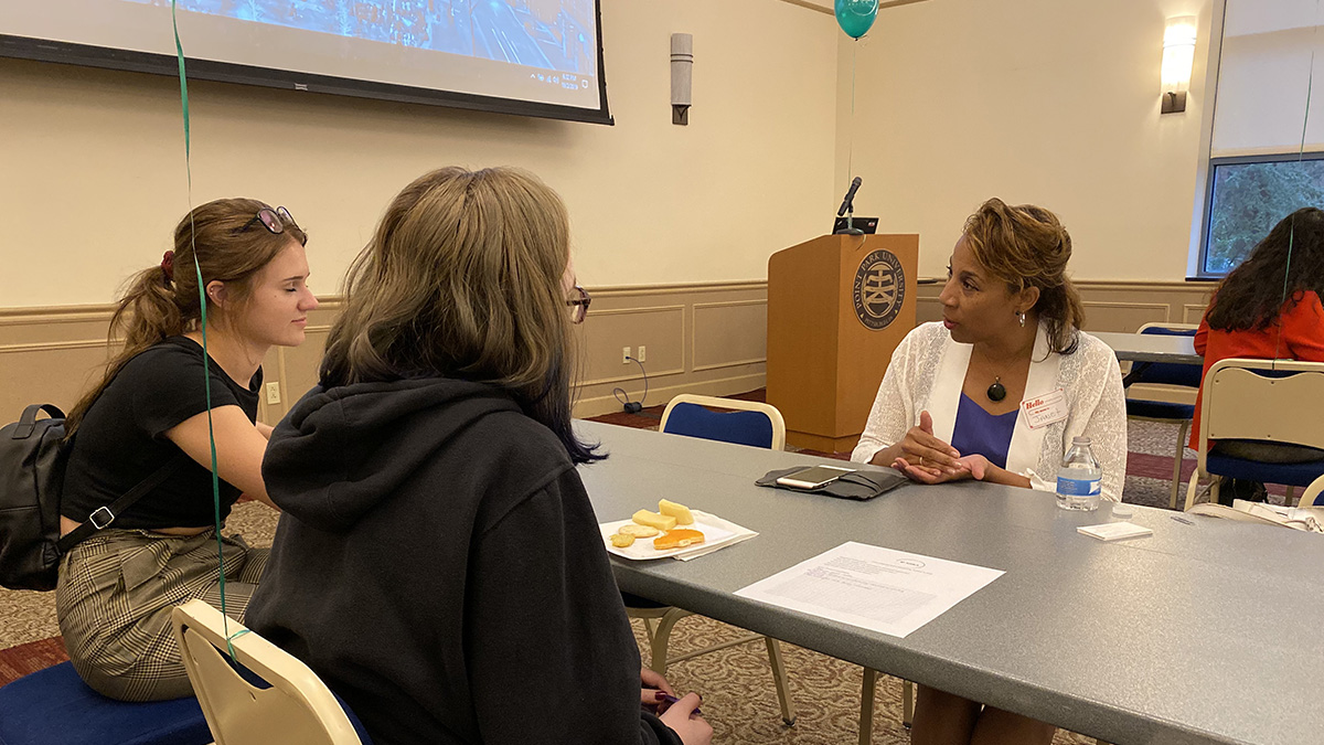 Pictured is an HR networking event on campus.