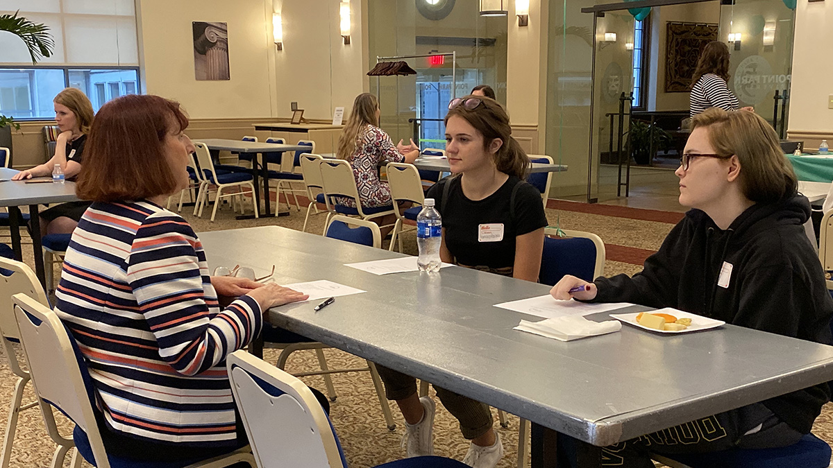 Pictured is an HR networking event on campus.