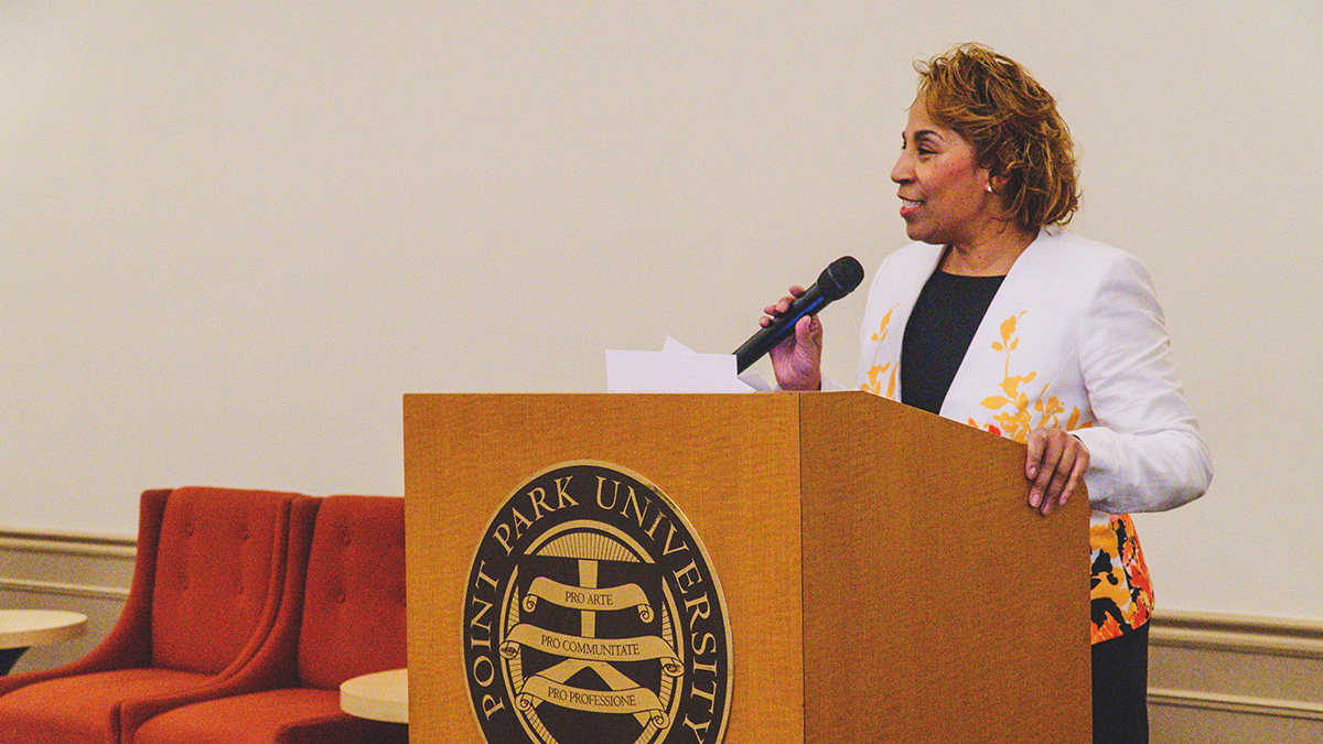 Pictured is the 2020 International Women's Day event at Point Park University. Photo by Emma Federkeil.