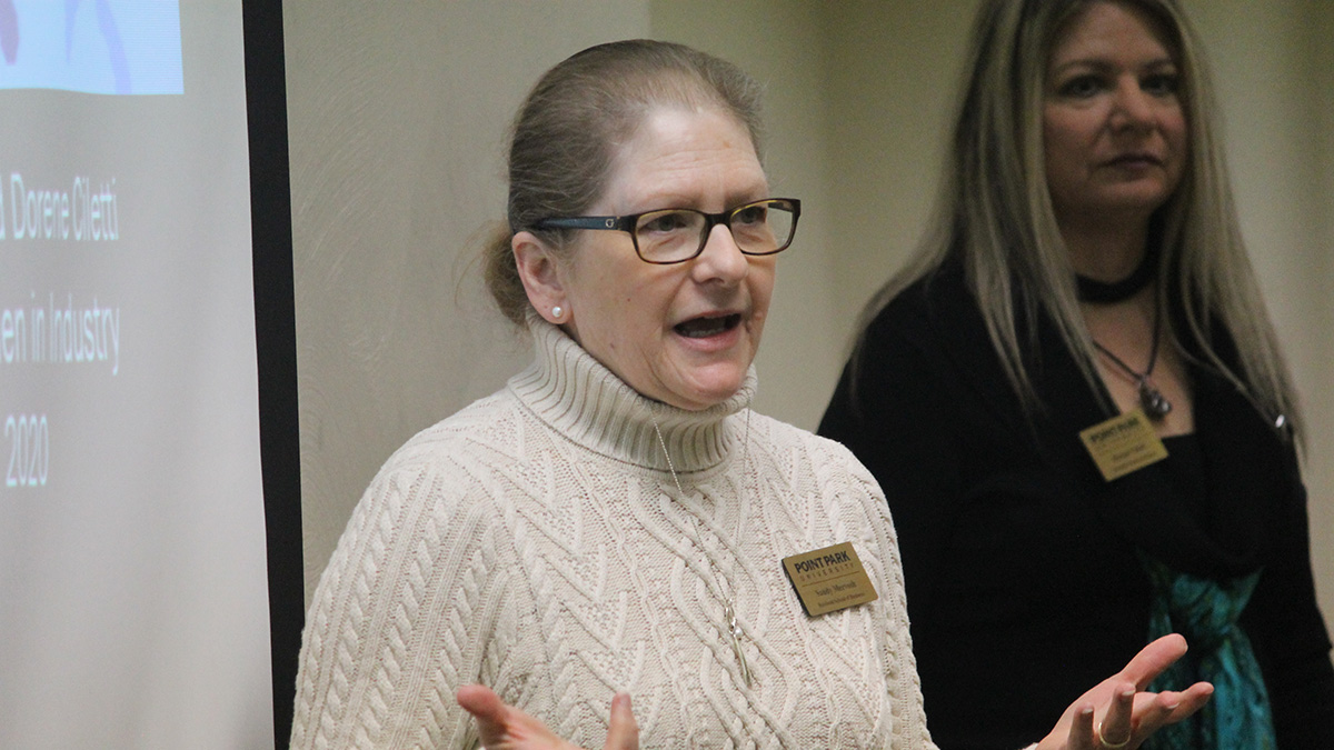 Pictured is the 2020 International Women's Day event at Point Park University. Photo by Mikayla Torrence.