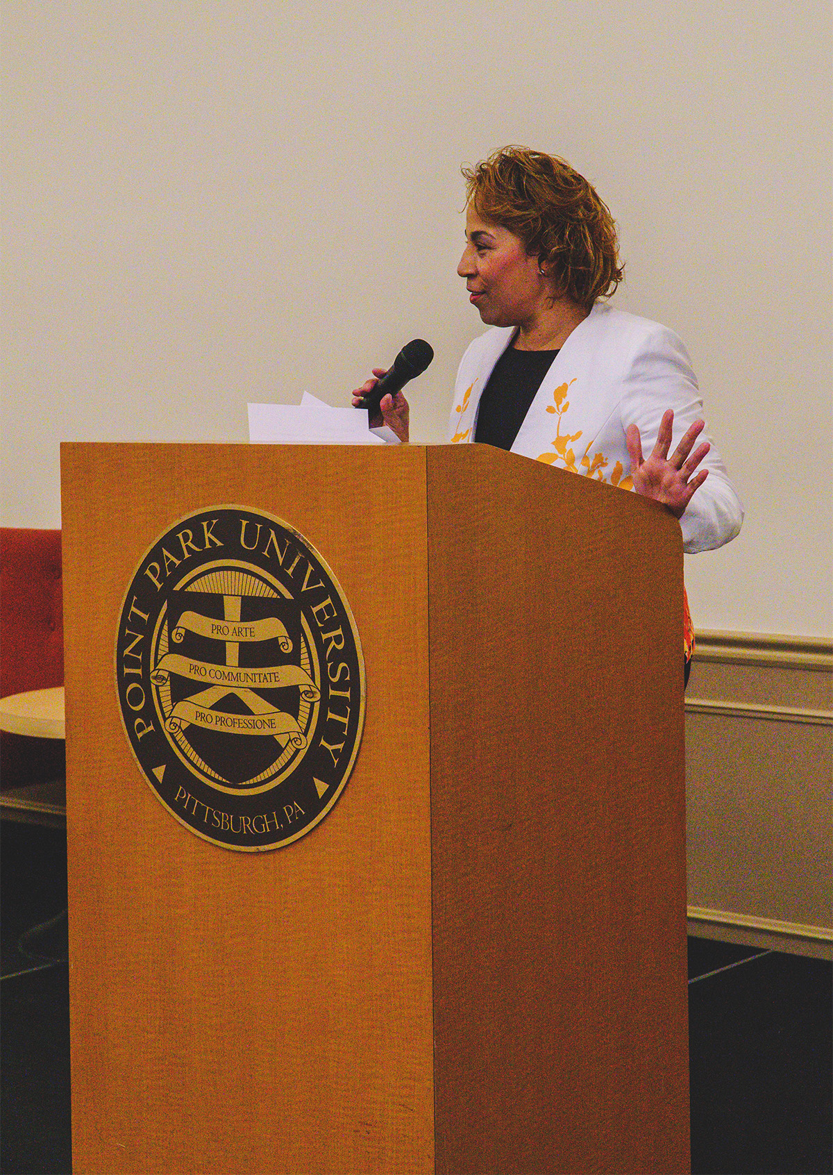 Pictured is the 2020 International Women's Day event at Point Park University. Photo by Emma Federkeil.