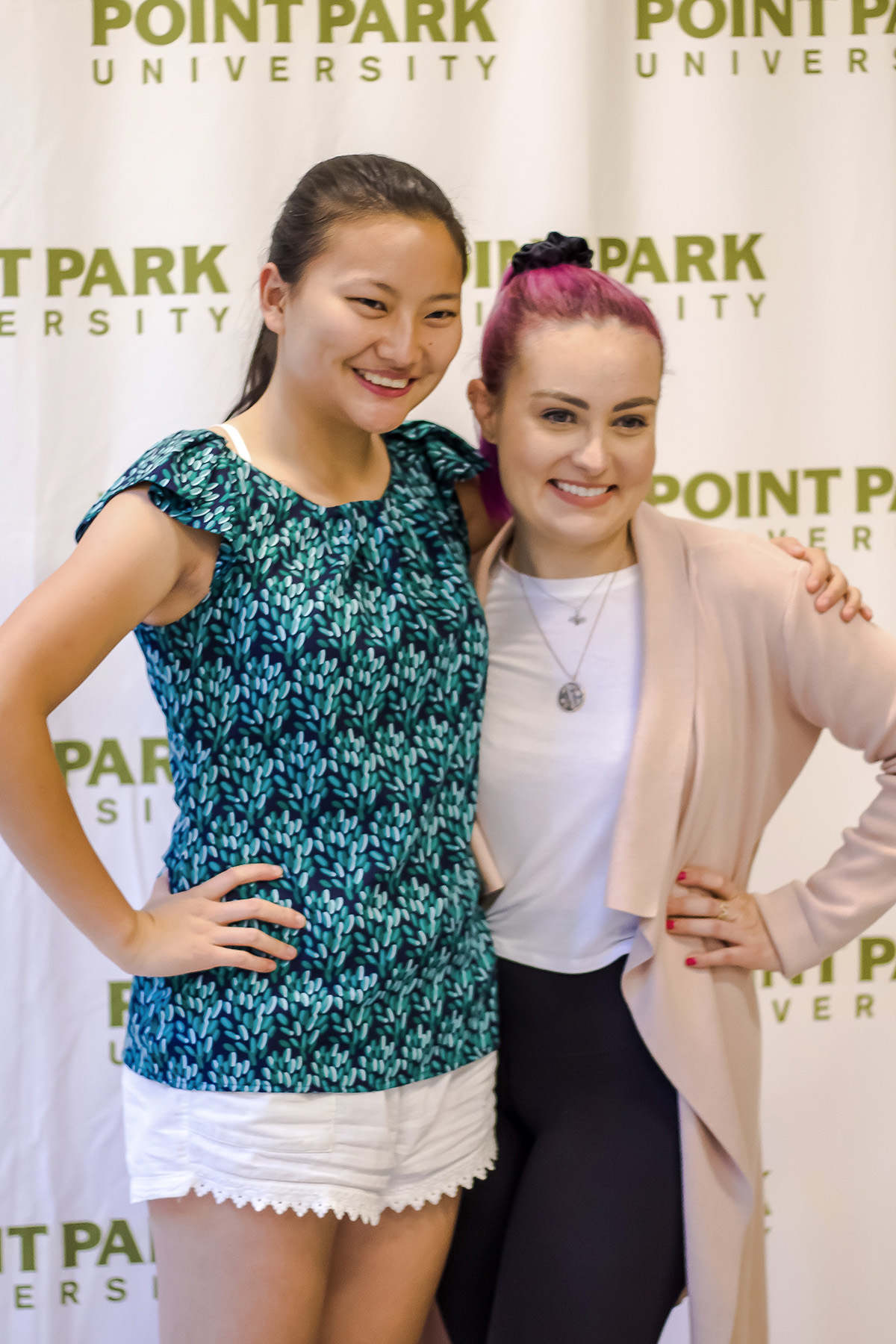 Pictured is YouTube sensation Molly Burke at Point Park University. Photo by Anna Wolf