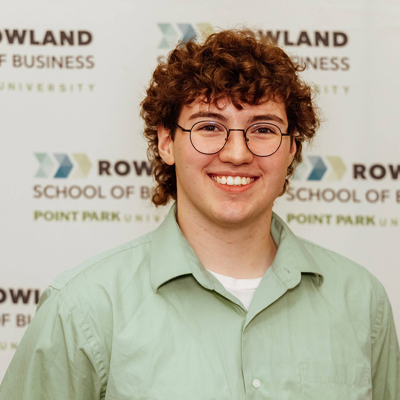 Pictured is Sam Fehl, a double major in accounting and applied computer science. 