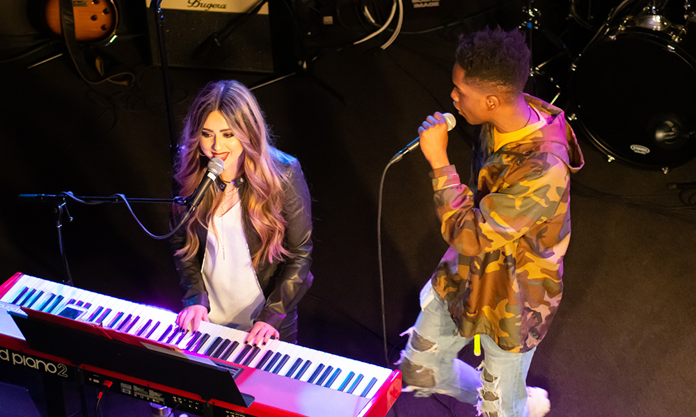 Pictured are Pioneer Records stars Allissa Logsdon and Victor Gariseb performing. Photo by Brandy Richey.