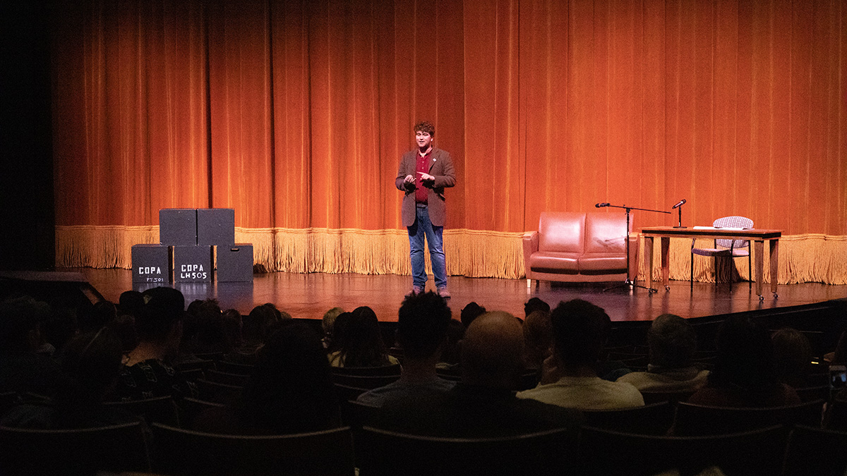 Pictured is the Point Blank Comedy Club event on Oct. 5, 2019. Photo by Hannah Johnston