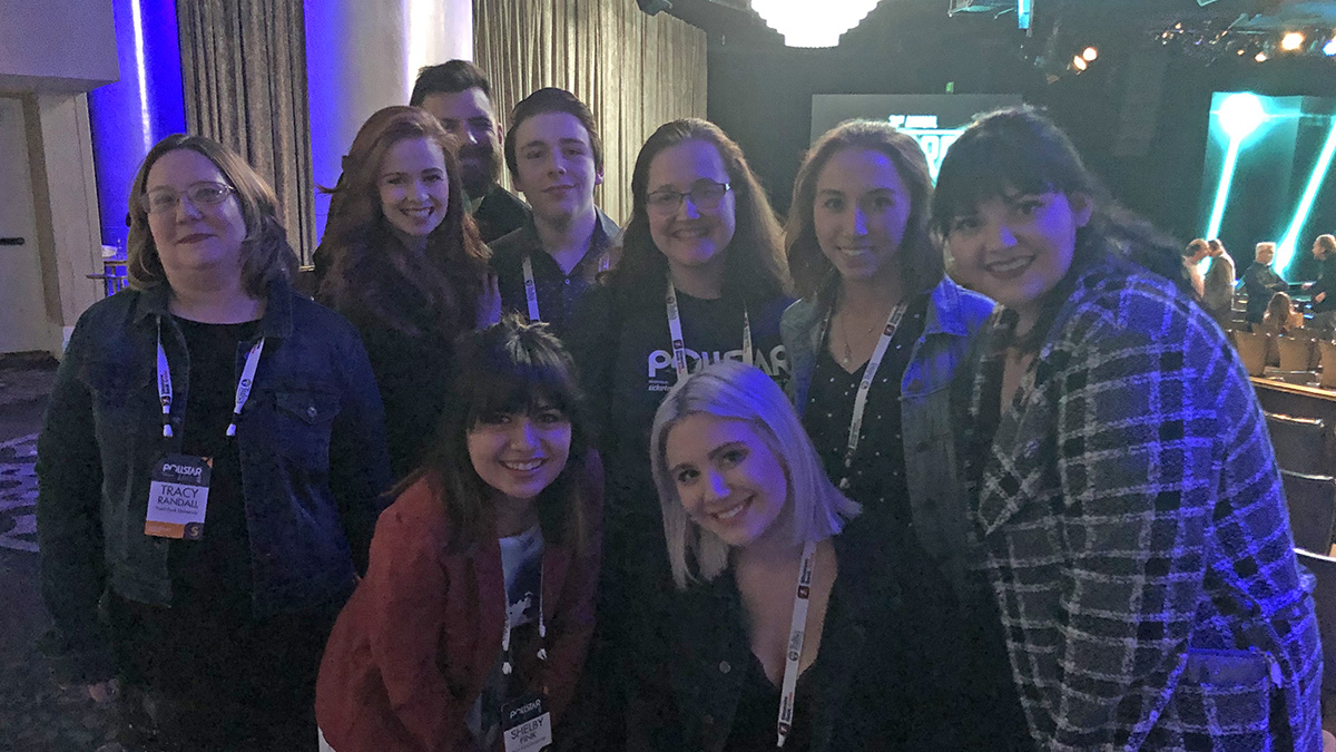 Pictured are SAEM students at the Pollstar LIVE 2020 conference.