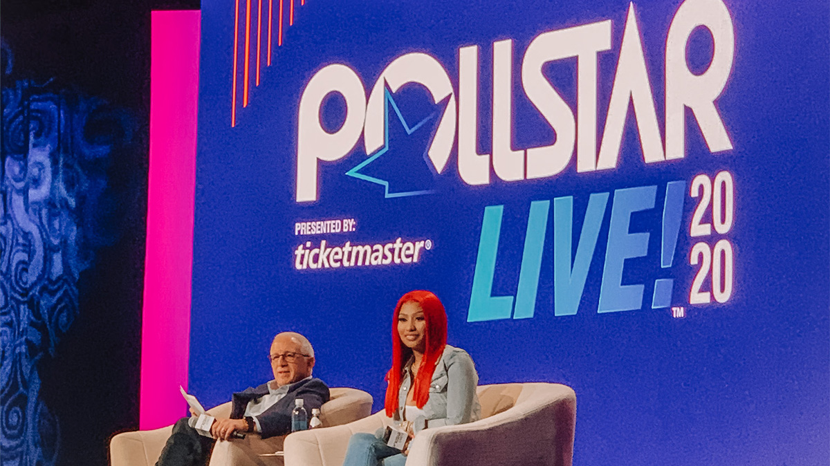 Pictured are SAEM students at the Pollstar LIVE 2020 conference.