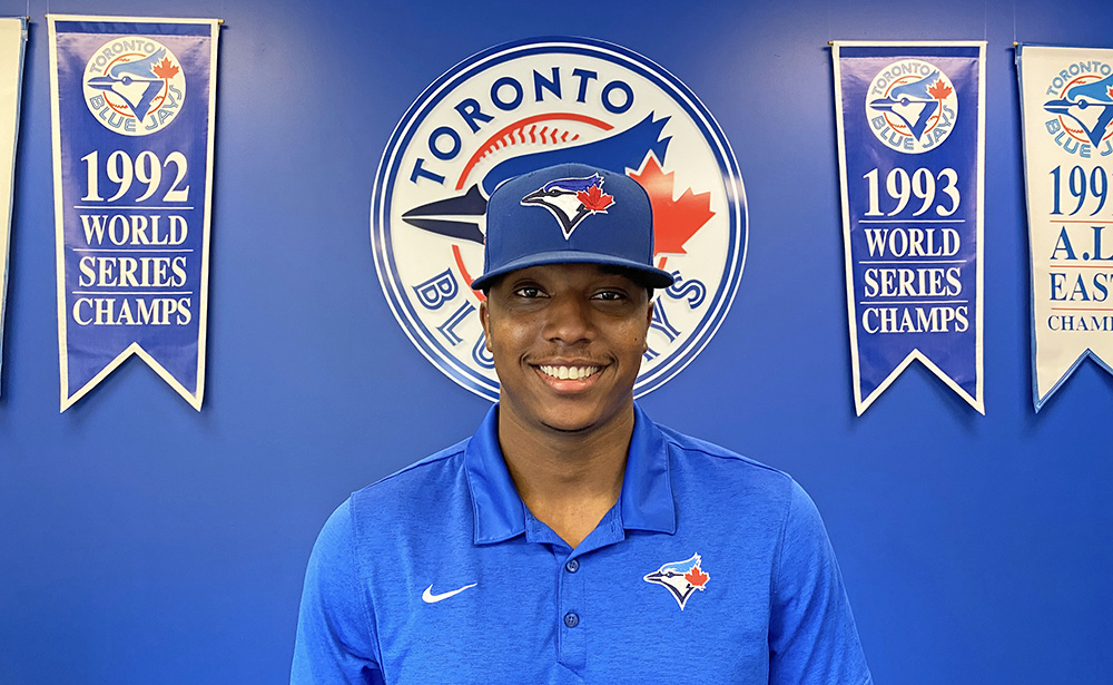 Pictured is SAEM alumnus and Toronto Blue Jays intern Robelin Bautista. Photo submitted by Bautista.