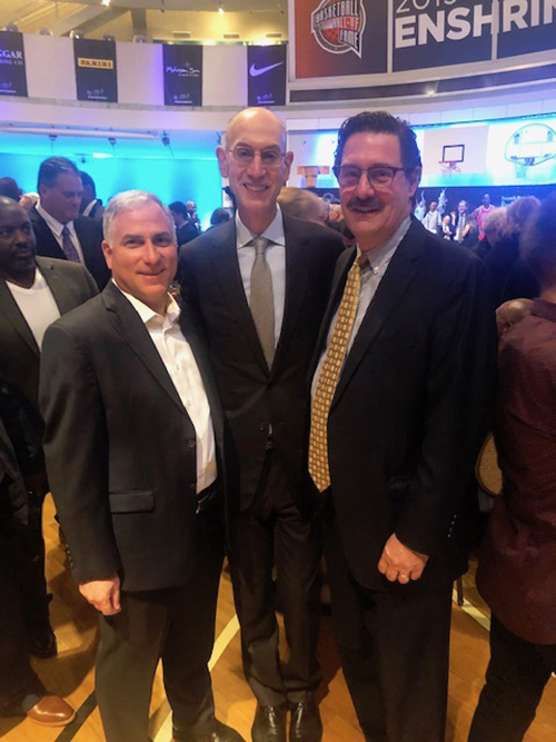 Pictured left to right are Steve Tanzilli, Adam Silver and Bob Derda.