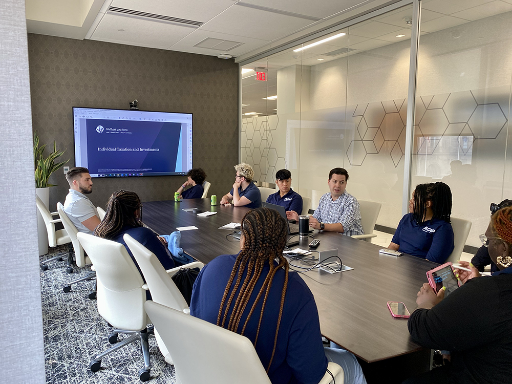 Pictured are ACAP students at CLA's offices in Pittsburgh. Photo by Nicole Chynoweth.