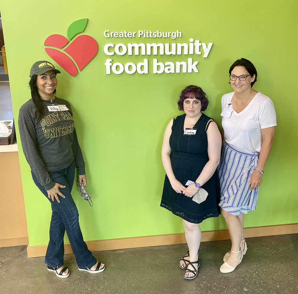 Pictured are Ph.D. students volunteering at the Greater Pittsburgh Community Food Bank.