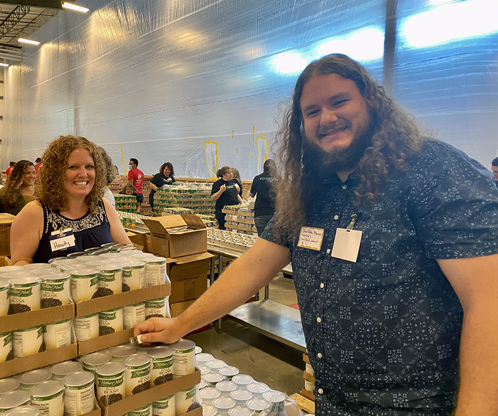 Pictured are Ph.D. students volunteering at the Greater Pittsburgh Community Food Bank.