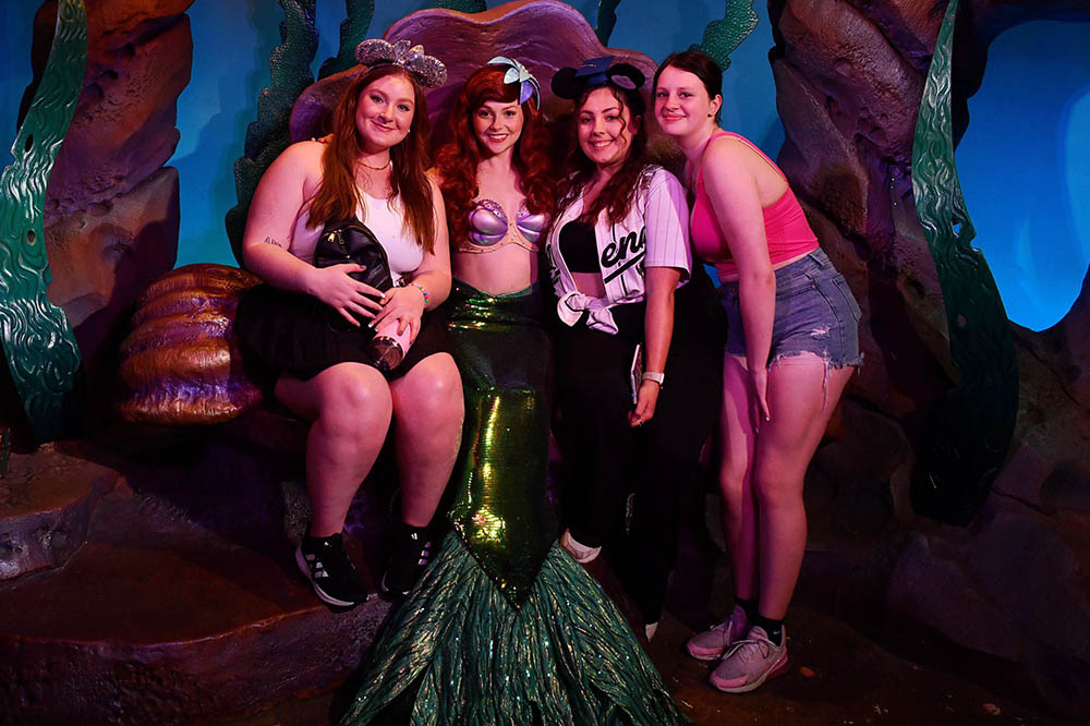 Pictured are Point Park students Sarah Watkins, Brittany Stasiak and Erin Witnauer with Ariel from The Little Mermaid. Submitted photo.