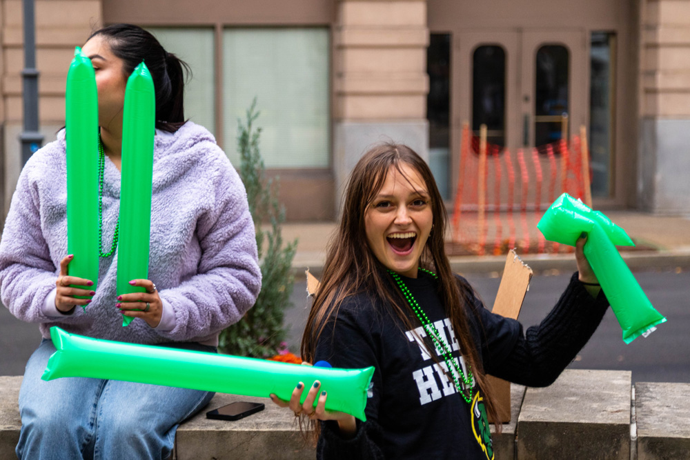 Students celebrating school spirit at the Follow the Herd pep rally.