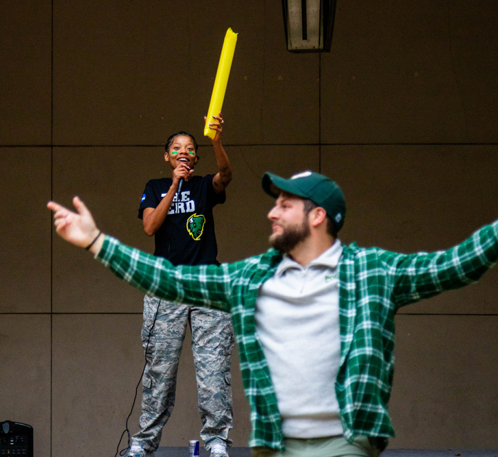 Students celebrating school spirit at the Follow the Herd pep rally.
