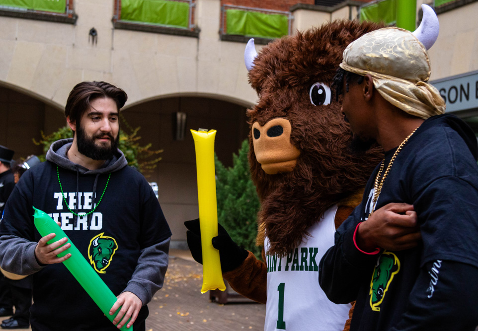 Students celebrating school spirit at the Follow the Herd pep rally.
