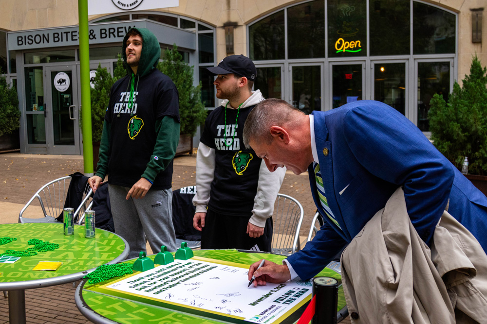 Students celebrating school spirit at the Follow the Herd pep rally.