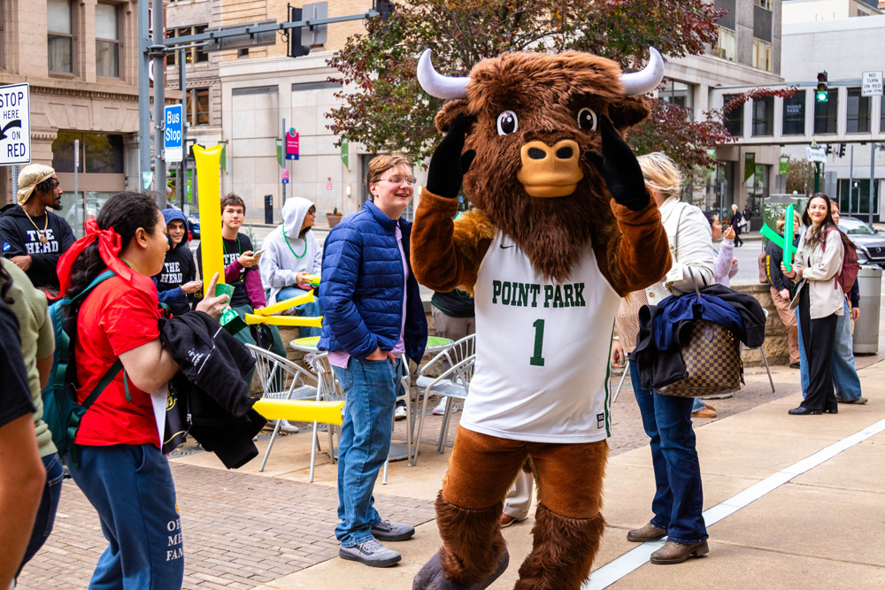 Students celebrating school spirit at the Follow the Herd pep rally.
