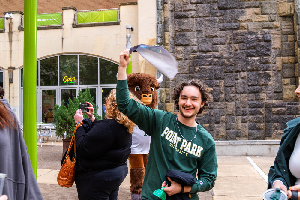Students celebrating school spirit at the Follow the Herd pep rally.