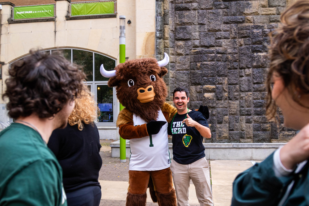 Students celebrating school spirit at the Follow the Herd pep rally.