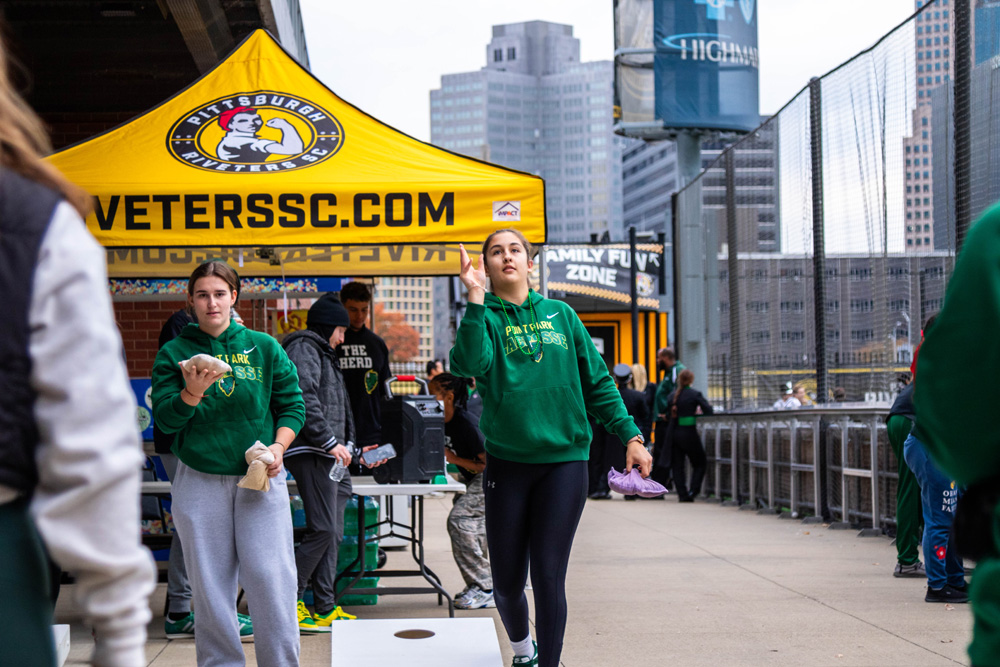 Students celebrating school spirit at the Follow the Herd pep rally.