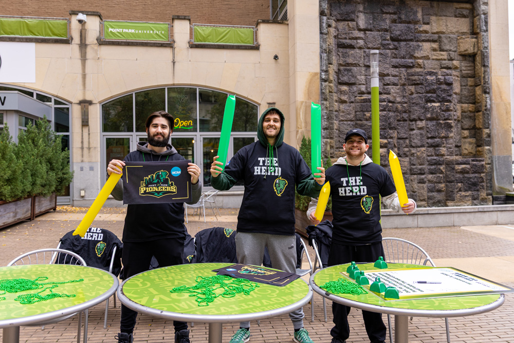 Students celebrating school spirit at the Follow the Herd pep rally.