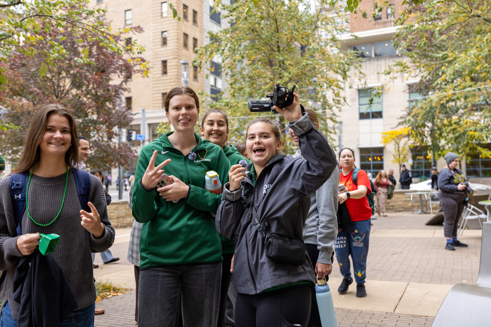 Students celebrating school spirit at the Follow the Herd pep rally.