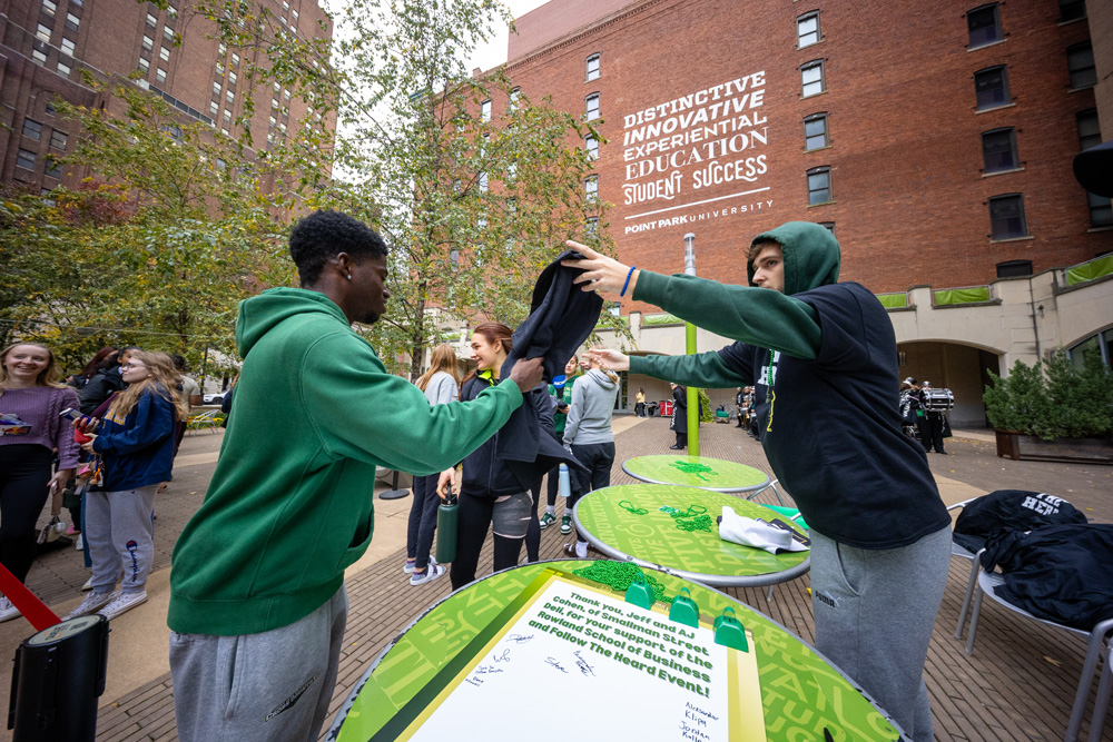Students celebrating school spirit at the Follow the Herd pep rally.