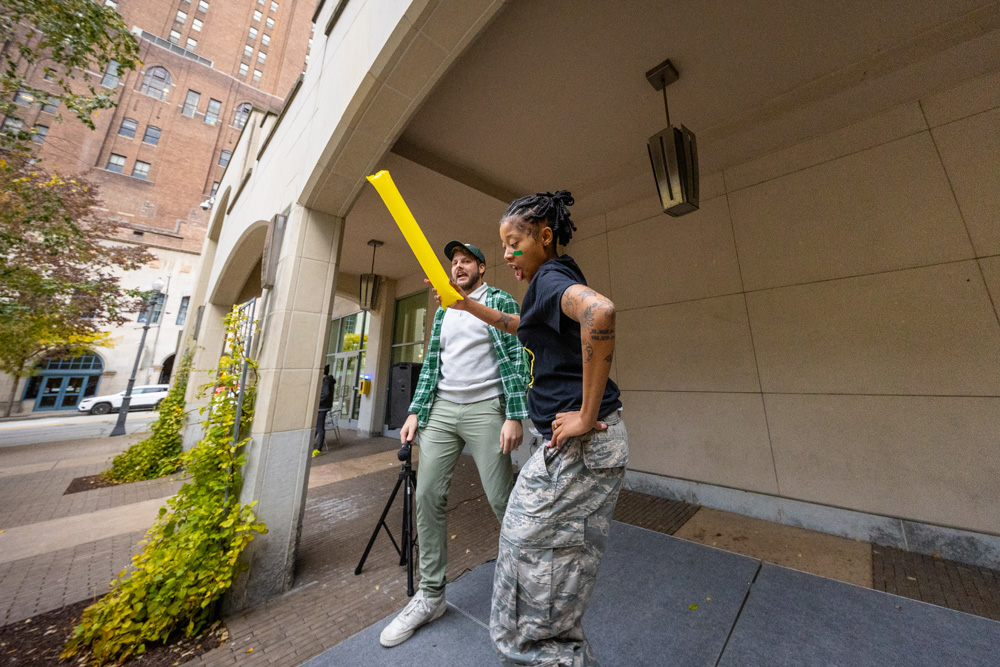 Students celebrating school spirit at the Follow the Herd pep rally.