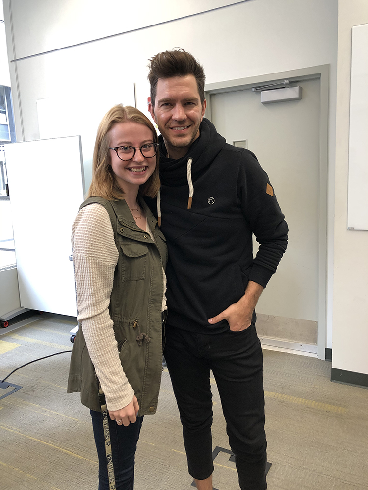 Pictured are Paige Moyer and Andy Grammer. Submitted photo.
