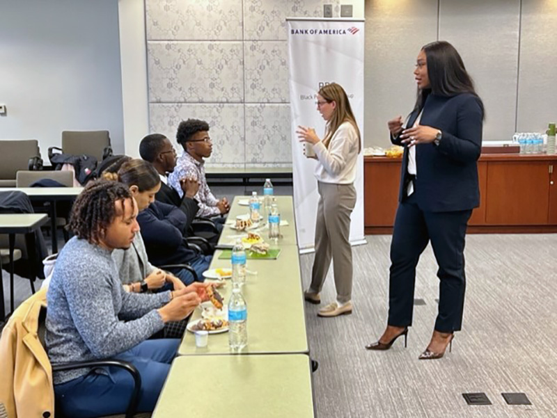 Rising Brothers and Sisters students attended a networking breakfast with Bank of America Black Professional Group and Myah Irick of The Irick Group. She is senior vice president, senior portfolio advisor, sport and entertainment advisor and private wealth manager at Merrill Private Wealth Management. Submitted photo