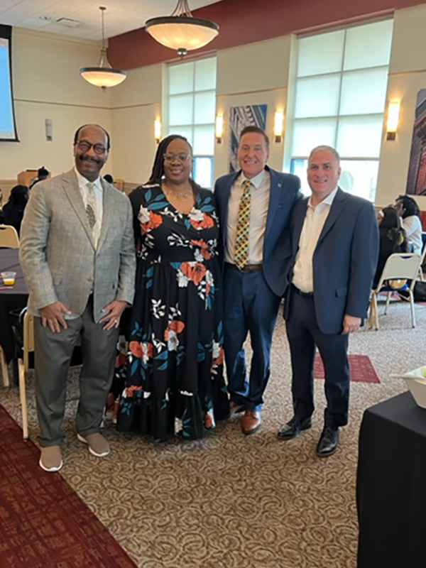 Pictured are Dr. Mitchel Nickols, Aliquippa Junior/Senior High School Principal Stacey Alexander, President Don Green and Dean Stephen Tanzilli. Submitted photo. 
