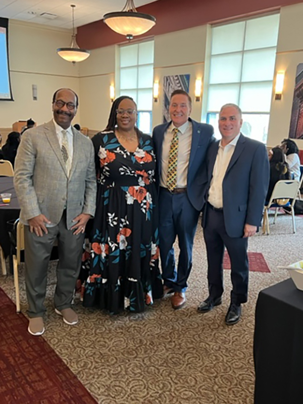 Pictured are Dr. Mitchel Nickols, Aliquippa Junior/Senior High School Principal Stacey Alexander, President Don Green and Dean Stephen Tanzilli. Submitted photo.