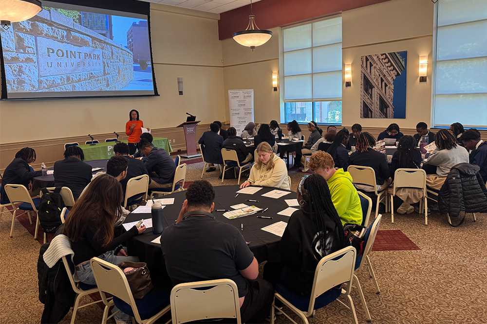 Pictured is a group of students at Point Park University.