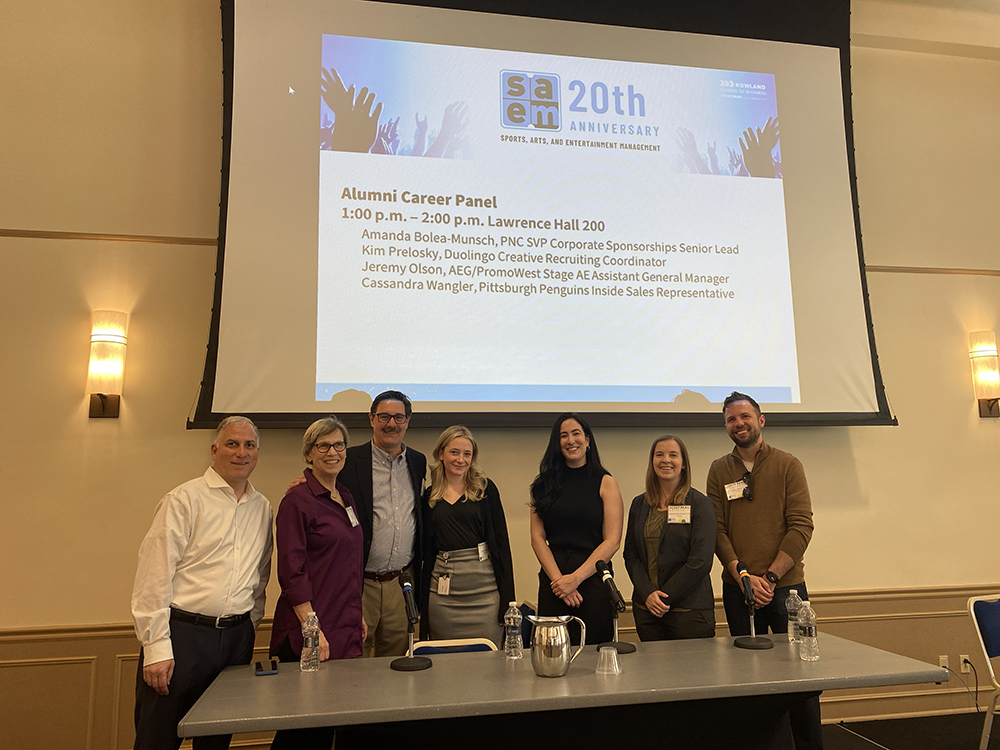 Pictured are Steve Tanzilli, Paige Beal, Robert Derda, Cassandra Wangler, Kim Prelosky, Amanda Bolea-Munsch and Jeremy Olson. Photo by Nicole Chynoweth