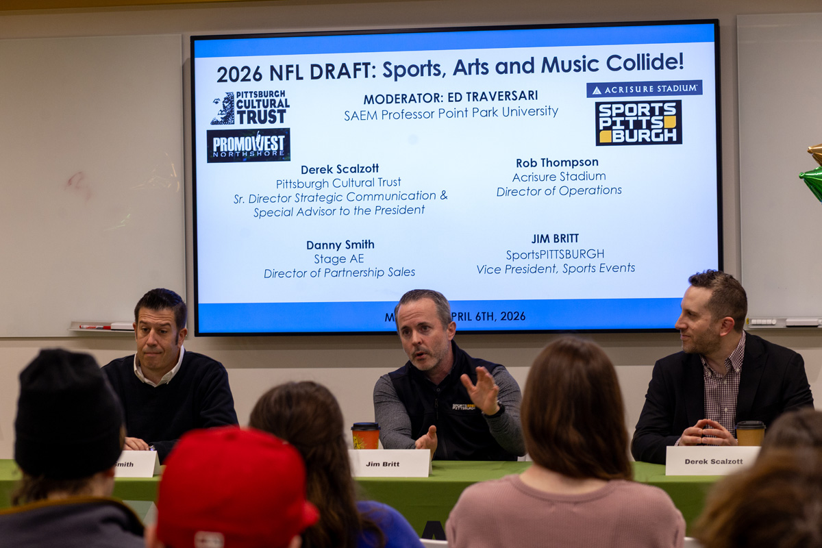 Local entertainment professionals talk at a panel at the SAEM Emerging Events 2026.