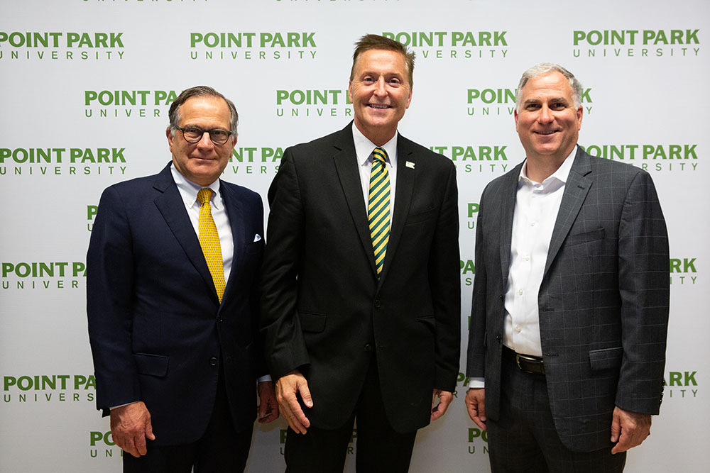 Pictured from left are Board of Trustees Chairman Joseph R. Greco, Jr., President Donald Green and Dean Steve Tanzilli. Photos by  John Altdorfer.