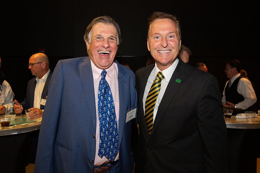 Pictured from left are Michael P. Pitterich and President Donald Green. Photos by  John Altdorfer.