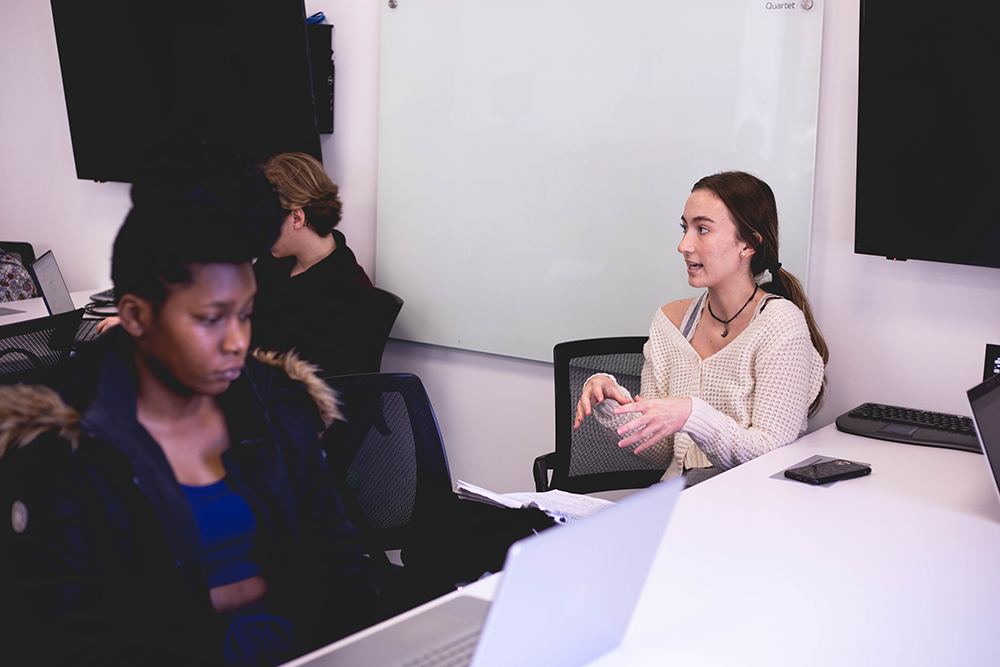 Pictured are students in a Principles of Marketing class. Photo by Madi Fisher.