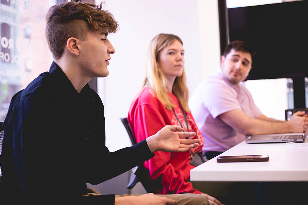 Pictured are students in a Principles of Marketing class. Photo by Madi Fisher.