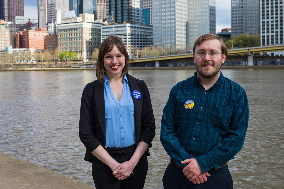 Pictured are alumni Ashley Murray and Andrew Goldstein. Photo | Hannah Johnston