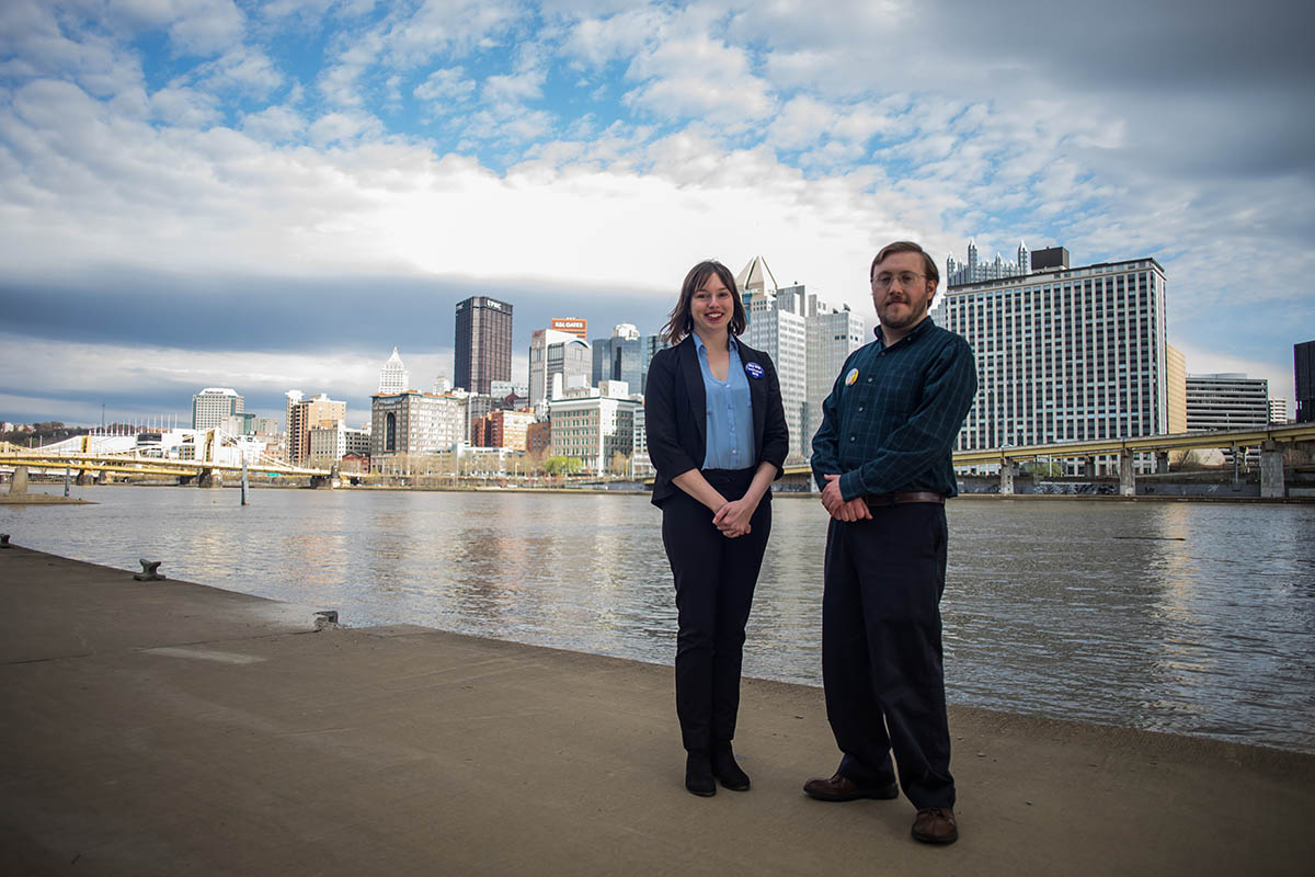 Pictured are alumni Ashley Murray and Andrew Goldstein. Photo | Hannah Johnston