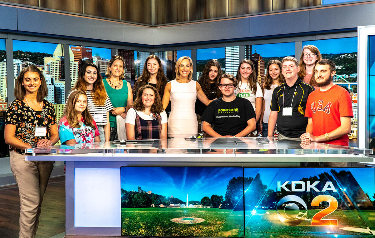 High school journalism participants at KDKA-TV. Photo | Emma Federkeil