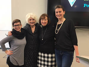 National Public Radio Host Diane Rehm with Professor Helen Fallon and students.
